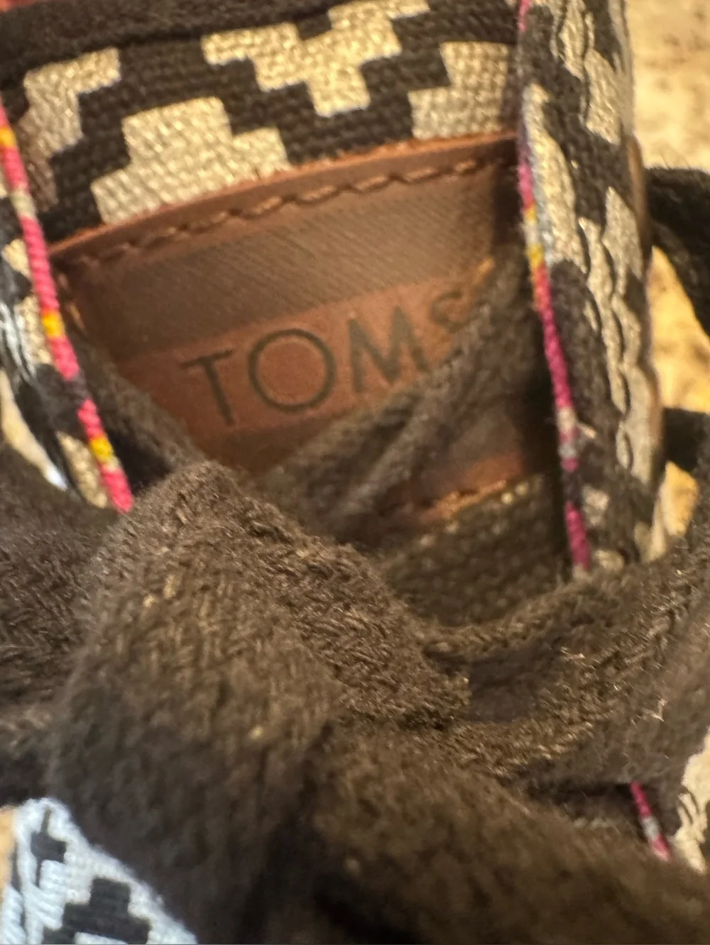 Toms Canvas Metallic Aztec Chukka Booties size 8 1/2